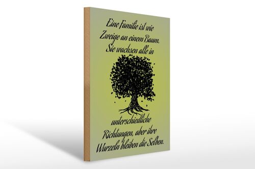 Holzschild Spruch 30x40cm Familie ist wie Zweige an Baum