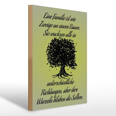 Holzschild Spruch 30x40cm Familie ist wie Zweige an Baum
