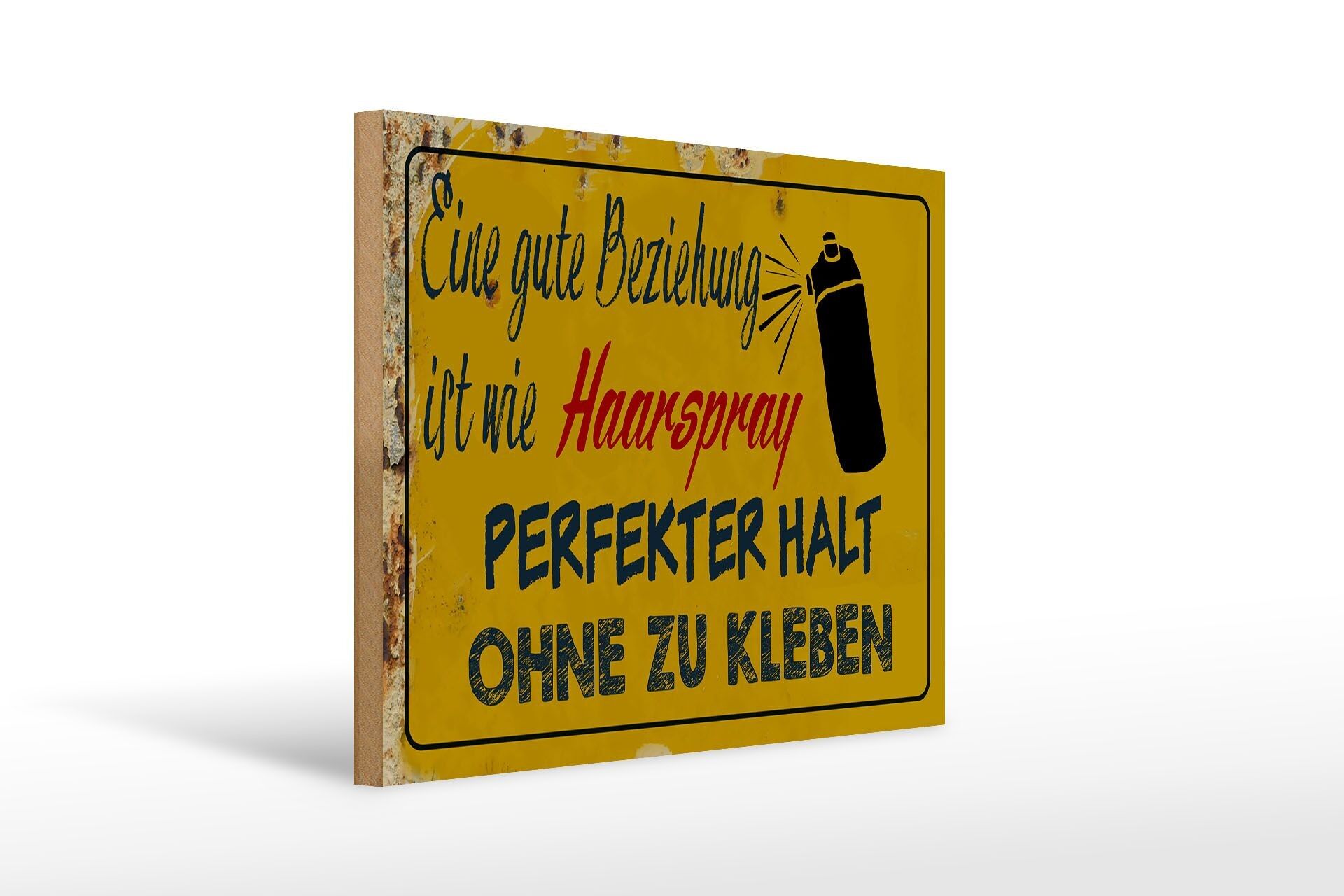 Cartello in legno con scritta 40x30 cm buona relazione come cartello giallo con lacca per capelli