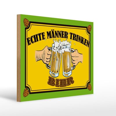 Cartello in legno 40x30 cm i veri uomini bevono birra