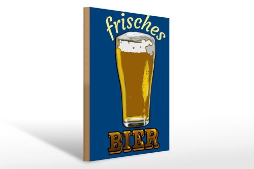 Holzschild 30x40cm frisches Bier Bierglas