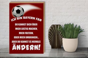 Panneau en bois 30x40cm Je suis un fan de football du Bayern 3