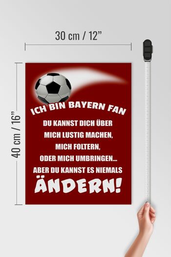 Panneau en bois 30x40cm Je suis un fan de football du Bayern 4