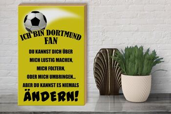 Panneau en bois disant 30x40cm Je suis fan de football de Dortmund 3
