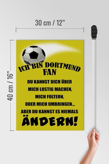 Panneau en bois disant 30x40cm Je suis fan de football de Dortmund 4