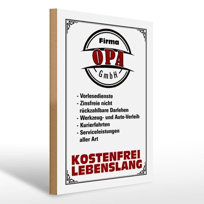 Cartel de madera con texto 30x40 cm de Opa GmbH gratis