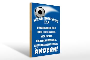 Panneau en bois disant 30x40cm Je suis fan de football d'Hoffenheim 1