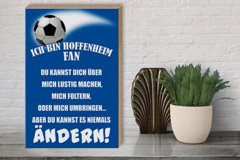 Panneau en bois disant 30x40cm Je suis fan de football d'Hoffenheim 3
