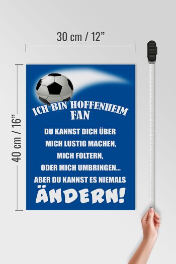 Panneau en bois disant 30x40cm Je suis fan de football d'Hoffenheim 4