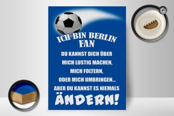 Panneau en bois 30x40cm "Je suis un fan de football de Berlin" 2