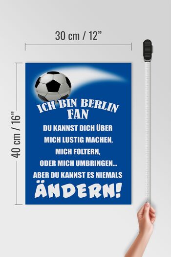Panneau en bois 30x40cm "Je suis un fan de football de Berlin" 4
