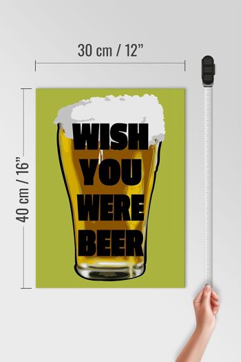 Panneau en bois 30x40cm Wish you beer Beer 4