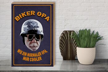 Panneau en bois disant 30x40cm Biker Papy comme un papy normal 3