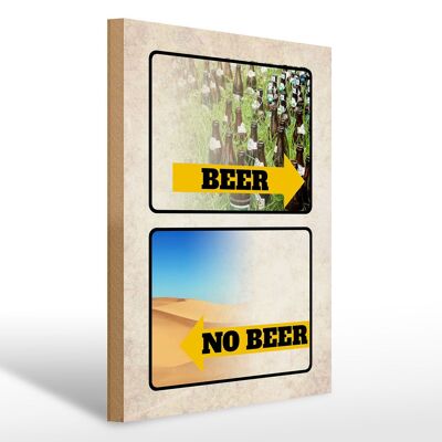 Panneau en bois 30x40cm image Beer No Beer bière
