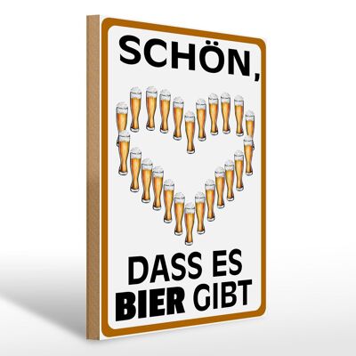 Holzschild Spruch 30x40cm schön dass es Bier gibt