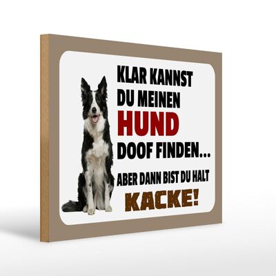 Wooden sign saying 40x30cm of course you can find dog stupid