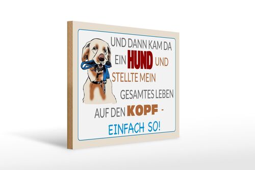 Holzschild Spruch 40x30cm und dann kam da ein Hund