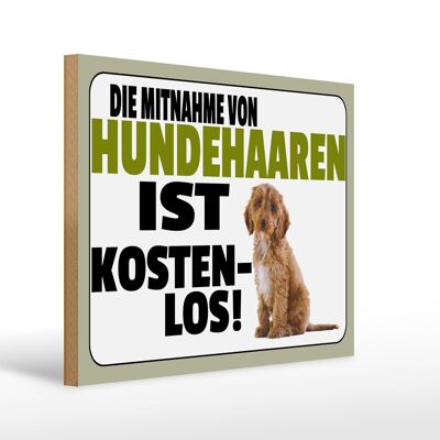 Holzschild Spruch 40x30cm Mitnahme Hundehaaren kostenlos