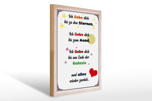 Holzschild Spruch 30x40cm ich Liebe dich bis zu den Sternen