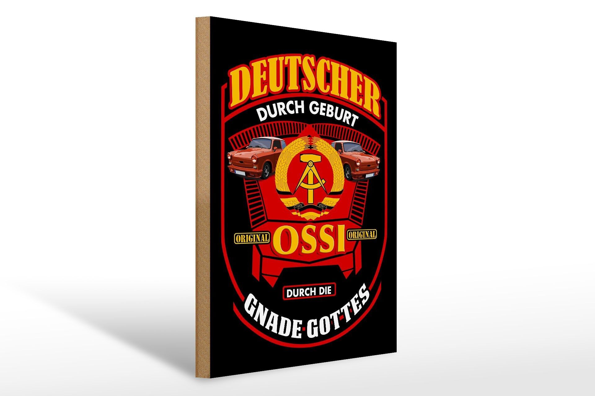 Cartello in legno con scritta 30x40 cm tedesco di nascita Ossi
