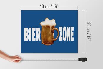 Panneau en bois 40x30cm Zone Bière 4