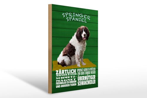 Holzschild Spruch 30x40cm Springer Spaniel Hund zärtlich