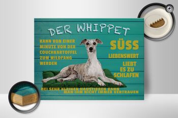 Panneau en bois disant 40x30cm le chien whippet sweet vaut la peine d'être vécu 2