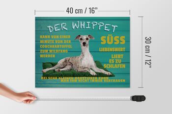 Panneau en bois disant 40x30cm le chien whippet sweet vaut la peine d'être vécu 4