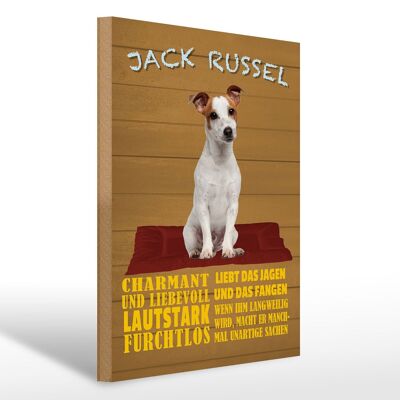 Letrero de madera que dice 30x40cm Jack Russel perro encantador