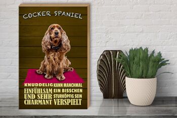 Panneau en bois disant 30x40cm Cocker Spaniel chien câlin 3