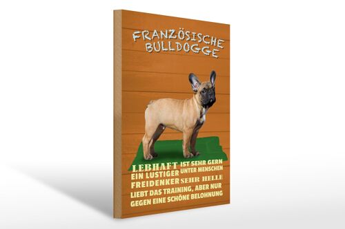 Holzschild Spruch 30x40cm französische Bulldogge Hund