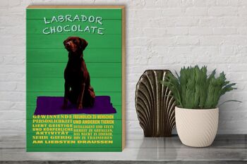 Panneau en bois indiquant 30x40cm, panneau vert Labrador Chocolate Dog 3