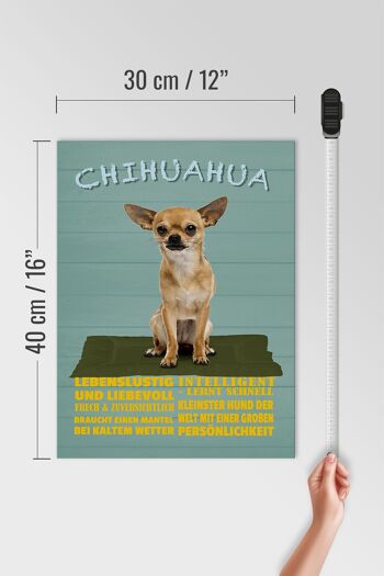 Panneau en bois disant 30x40cm Chien Chihuahua qui aime s'amuser 4