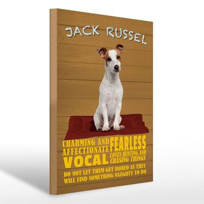 Wooden sign saying 30x40cm Jack Russel dog charming