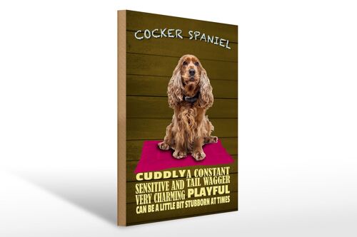 Holzschild Spruch 30x40cm Cocker Spaniel Hund cuddly