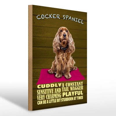 Holzschild Spruch 30x40cm Cocker Spaniel Hund cuddly