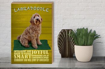 Panneau en bois indiquant que le chien Labradoodle 30x40 cm veut sauter 3