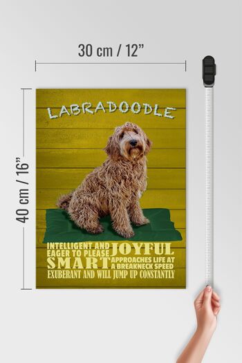 Panneau en bois indiquant que le chien Labradoodle 30x40 cm veut sauter 4