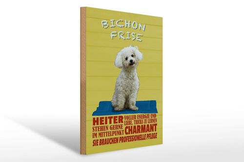 Holzschild Spruch 30x40cm Hund Bichon Frise charmant