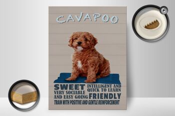 Panneau en bois disant 30x40cm Cavapoo dog sweet friendly 2