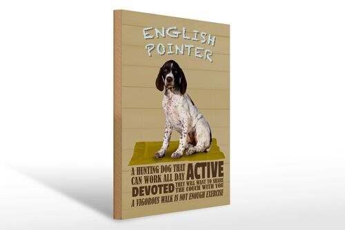 Holzschild Spruch 30x40cm English Pointer Hund active