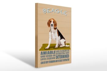 Panneau en bois disant 30x40cm Le chien Beagle aime suivre n'importe qui 1