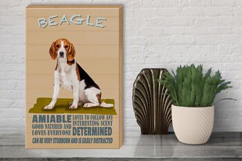 Panneau en bois disant 30x40cm Le chien Beagle aime suivre n'importe qui 3