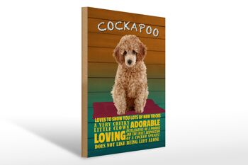 Panneau en bois disant 30x40cm Le chien Cockapoo adore vous montrer 1