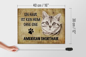 Panneau en bois indiquant Chat American Shorthair 40x30cm 4