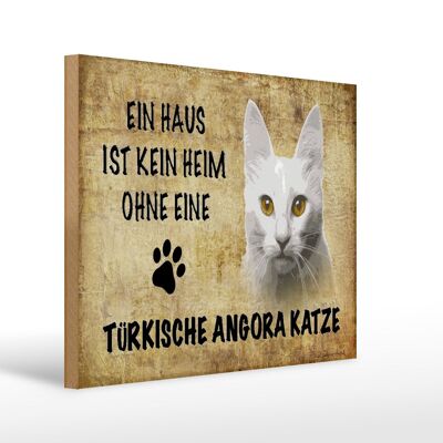 Holzschild Spruch 40x30cm türkische Angora Katze Geschenk