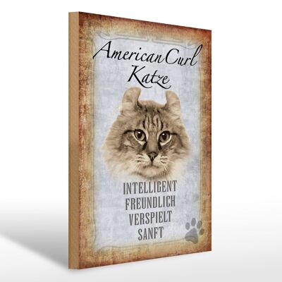 Holzschild Spruch 30x40cm American Curl Katze Geschenk