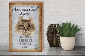 Panneau en bois disant 30x40cm Cadeau chat American Curl 3