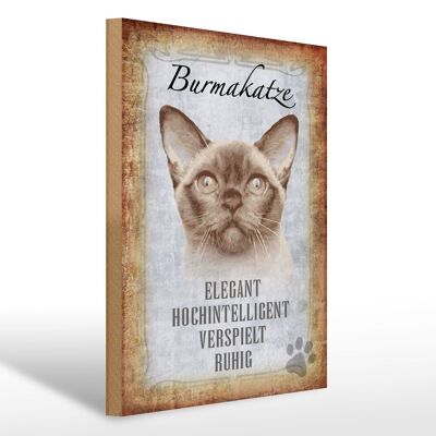 Holzschild Spruch 30x40cm Burmakatze Katze Geschenk