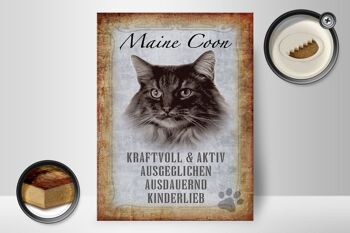 Panneau en bois disant 30x40cm Cadeau actif chat Maine Coon 2